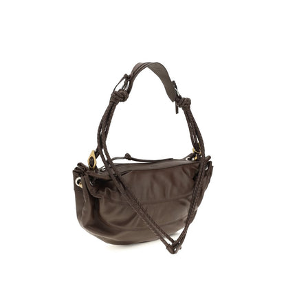 Shoulder Bag by Isabel Marant for women in lambskin leather black, brown & signature presents a versatile silhouette, showcasing a secure zipper and versatile cardholder with versatile shoulder-strap, adjustable-strap & handle for a sophisticated look.