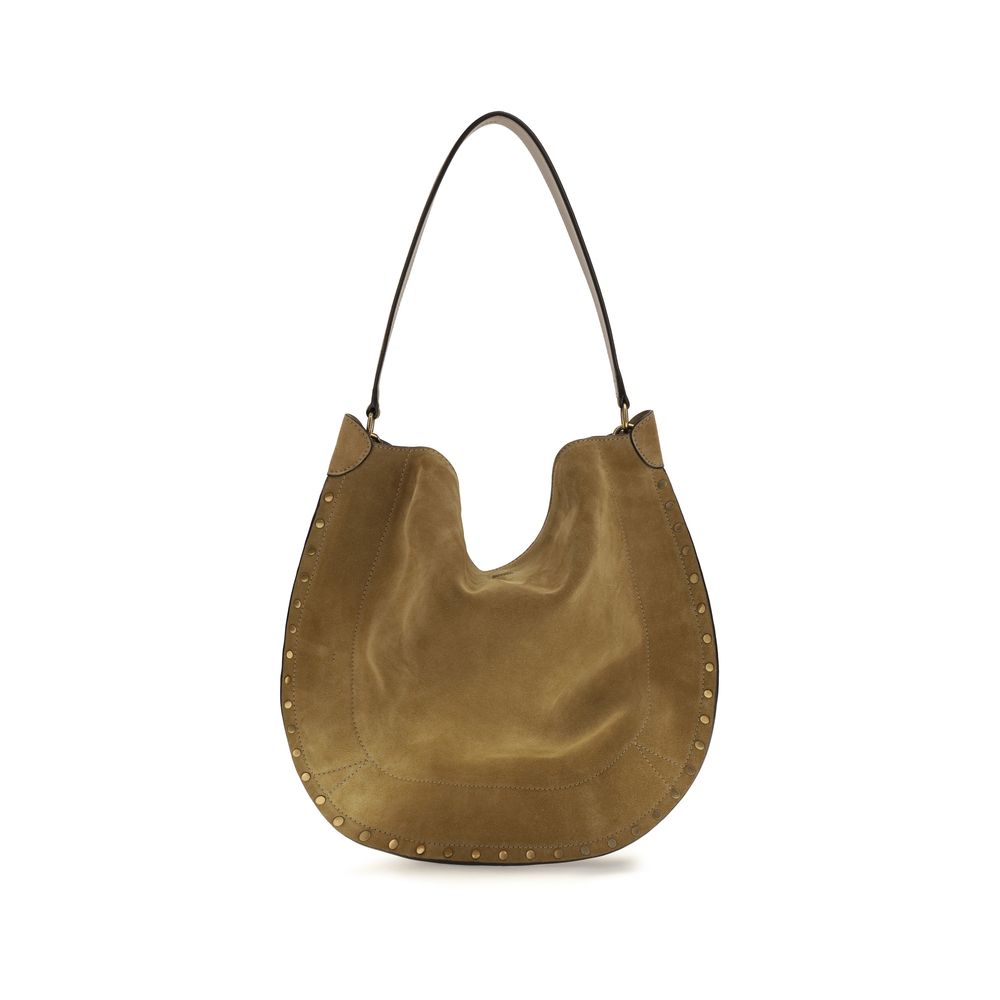 Isabel Marant Oskan Bio-Acetate & Bos Taurus Suede Calfskin Leather Shoulder Bag - Brown Gold