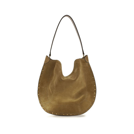 Isabel Marant Oskan Bio-Acetate & Bos Taurus Suede Calfskin Leather Shoulder Bag - Brown Gold