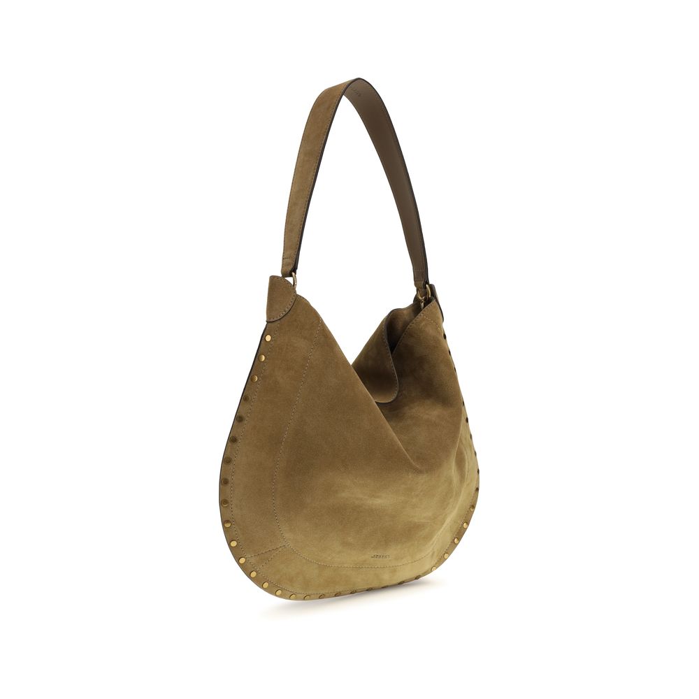 Isabel Marant Oskan Bio-Acetate & Bos Taurus Suede Calfskin Leather Shoulder Bag - Brown Gold