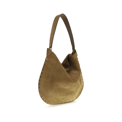 Isabel Marant Oskan Bio-Acetate & Bos Taurus Suede Calfskin Leather Shoulder Bag - Brown Gold