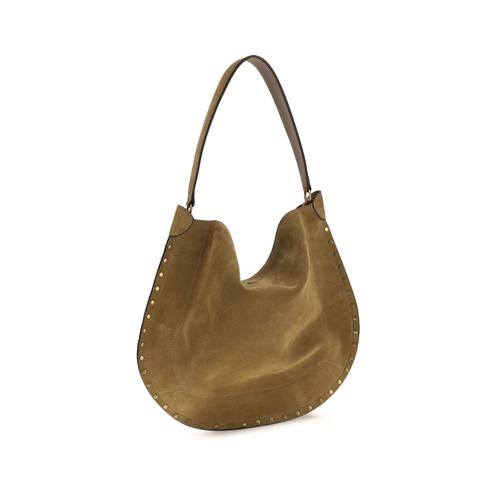 Isabel Marant Oskan Bio-Acetate & Bos Taurus Suede Calfskin Leather Shoulder Bag - Brown Gold