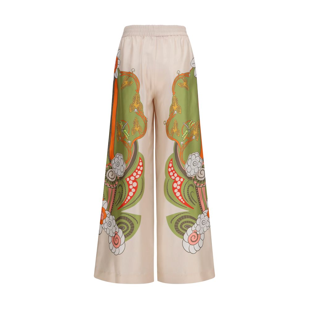 Palazzo Pants by La Double J for women in silk twill multicolor & print features an sophisticated and wide & oversized with a precise long, creating a sophisticated and sophisticated silhouette.