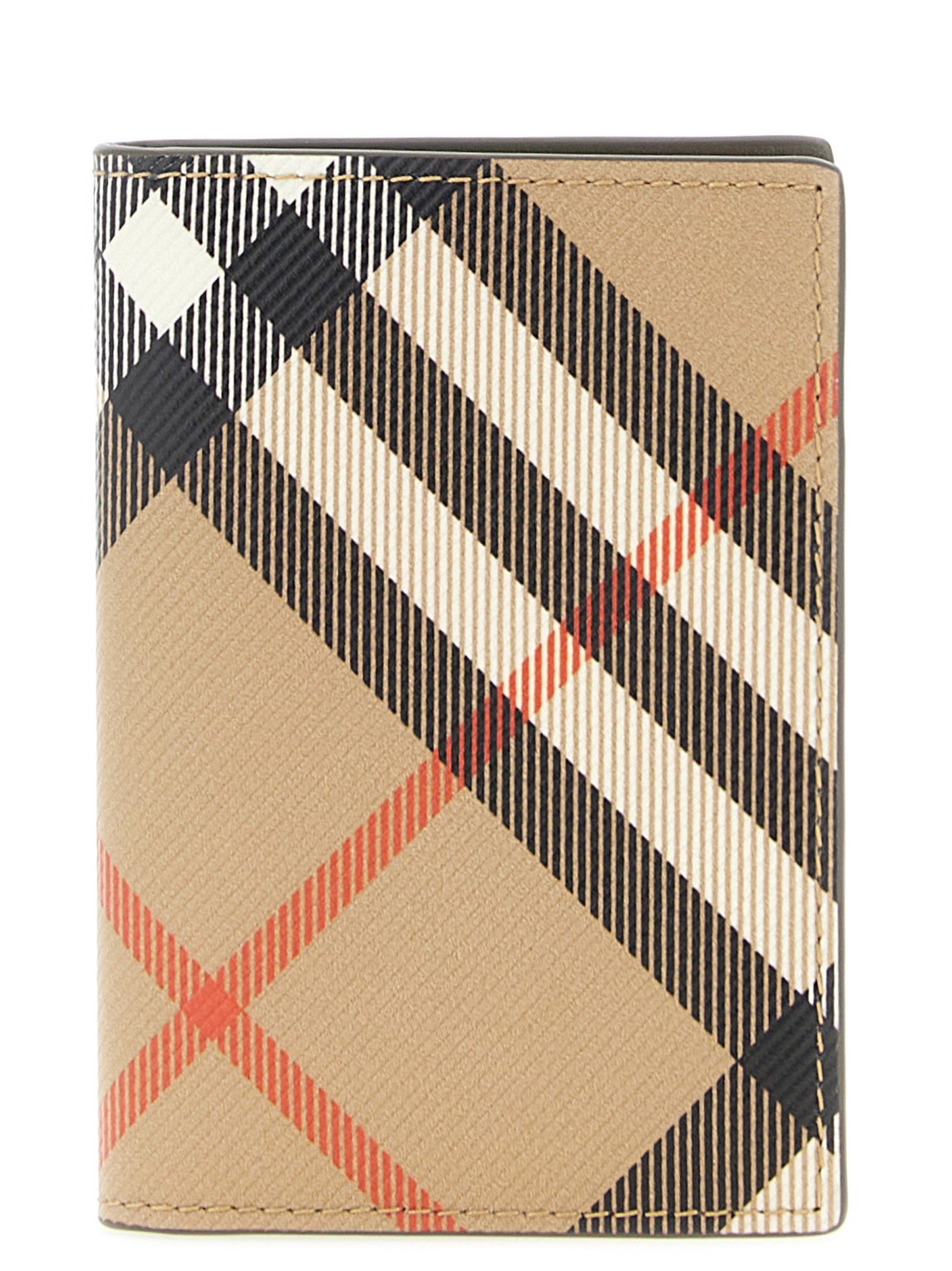Cardholder Card Case by Burberry for men in poly cotton leather beige, black, green, olive, red, sand, white & patterned features a refined silhouette, showcasing the elegant lines of the Icon Poly Cotton Leather Cardholder Card Case alongside premium card-organization compact-design for a refined finish.