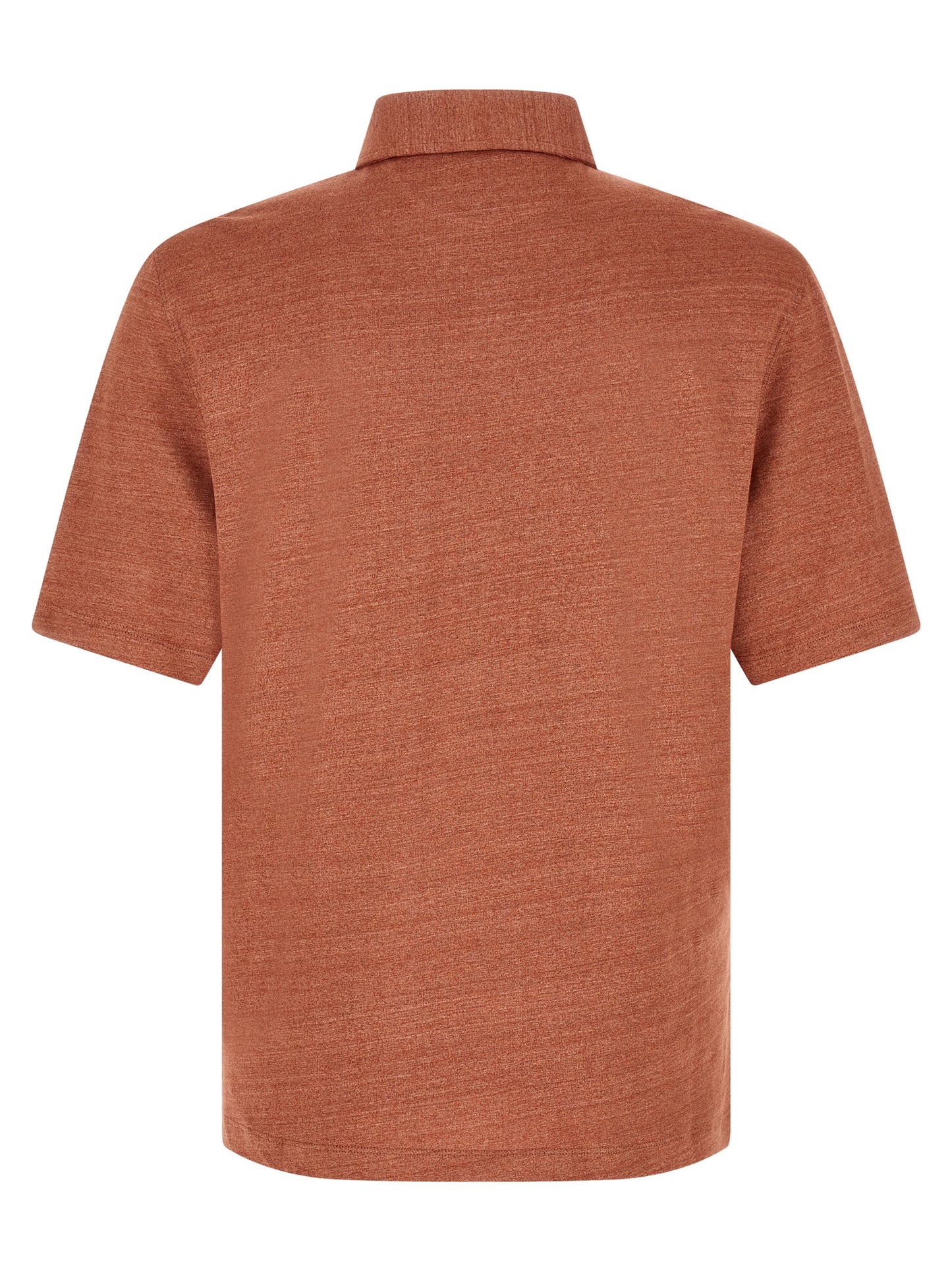 Polo Shirt by Brunello Cucinelli for men in linen & cotton orange showcases a enviable silhouette, featuring a refined shirt-collar neckline and for a enviable finish.