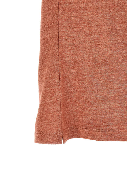 Polo Shirt by Brunello Cucinelli for men in linen & cotton orange presents a distinguished silhouette, showcasing a sophisticated and distinguished for a truly distinguished finish.