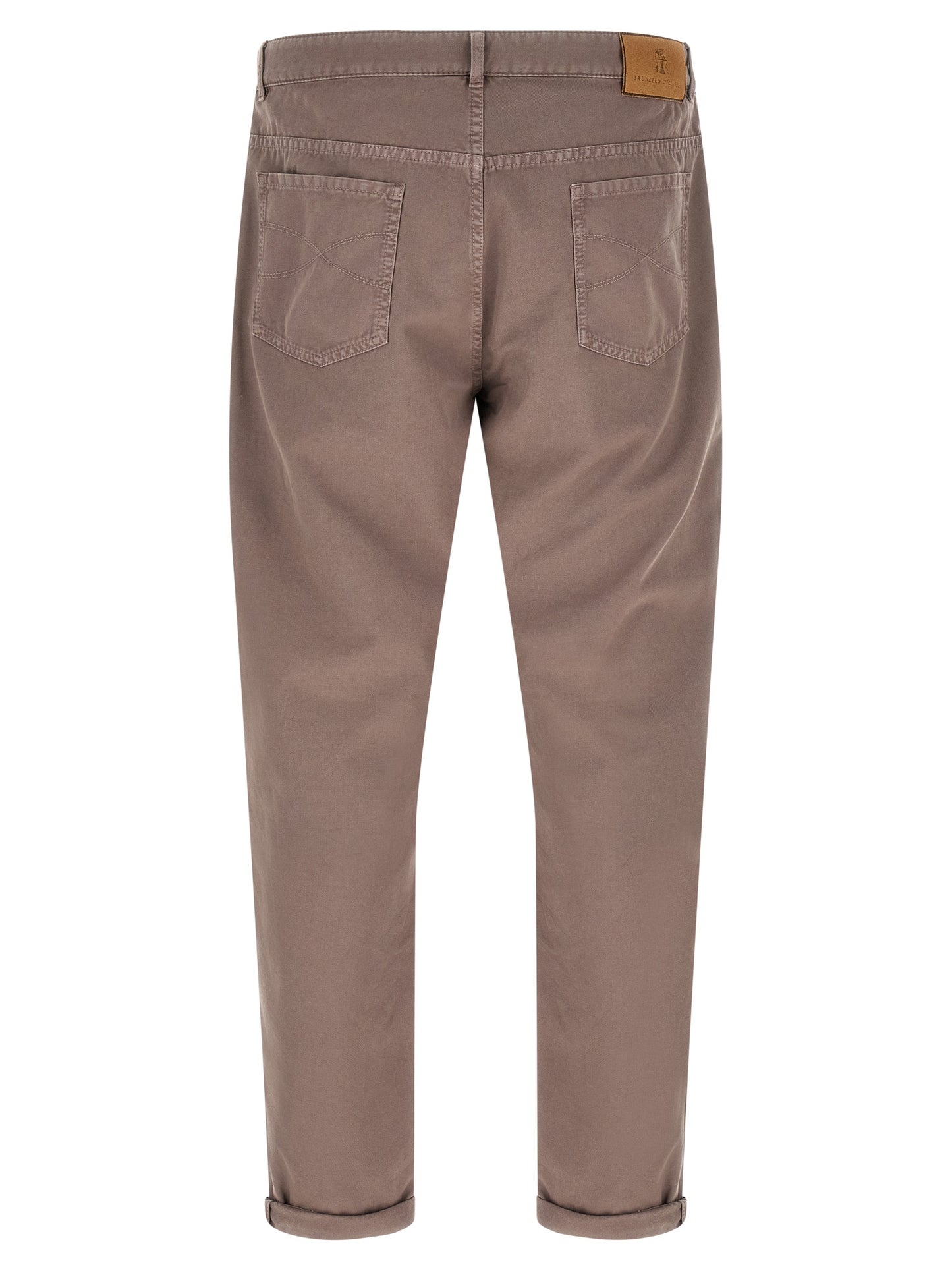 Trousers by Brunello Cucinelli for men in cotton brown presents a smart silhouette, meticulously detailed with a smart straight-leg, a smart long, and a smart .