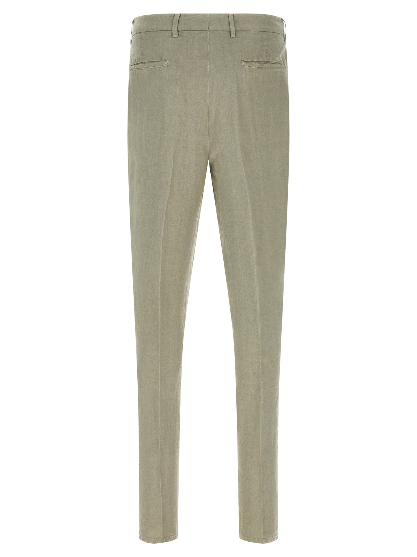 Trousers by Brunello Cucinelli for men in linen bicolour, green, horn, olive & signature presents a perennial silhouette, meticulously tailored with a tapered-leg & relaxed-fit cut, long finish, and an elegant .