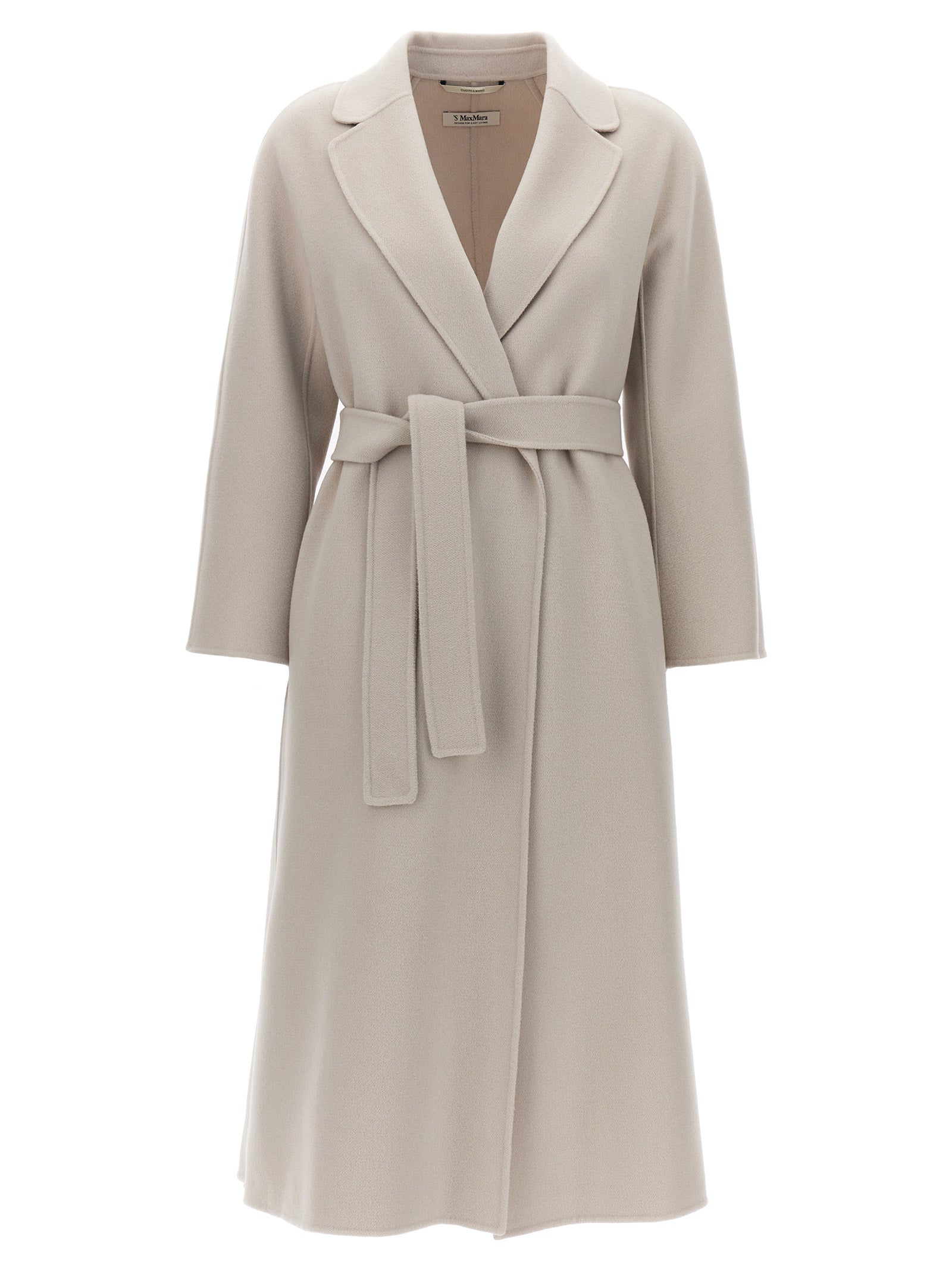 Overcoat by S Max Mara for women in virgin wool beige features a cosy chic silhouette, artfully detailed with a sophisticated and premium for a cosy chic finish.