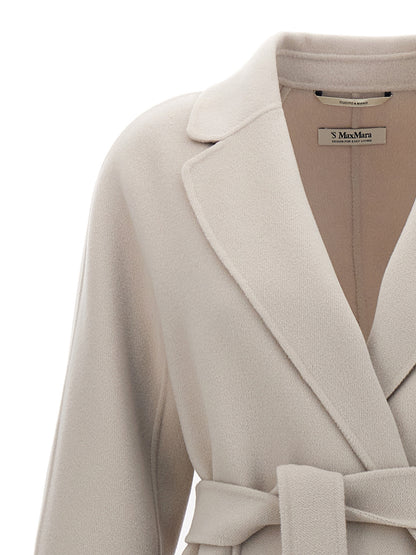 Overcoat by S Max Mara for women in virgin wool beige features a cosy chic silhouette, artfully detailed with a sophisticated and premium for a cosy chic finish.