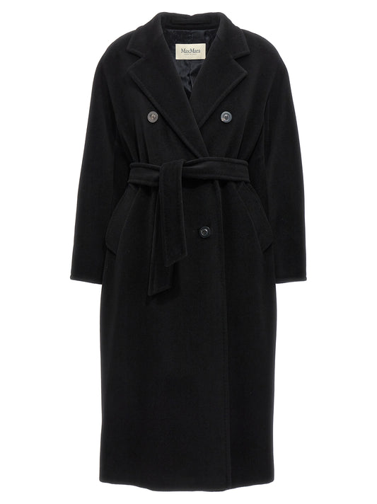 Max Mara Icon Women's Double Breasted Virgin Cashmere Wool Overcoat - Black Horn