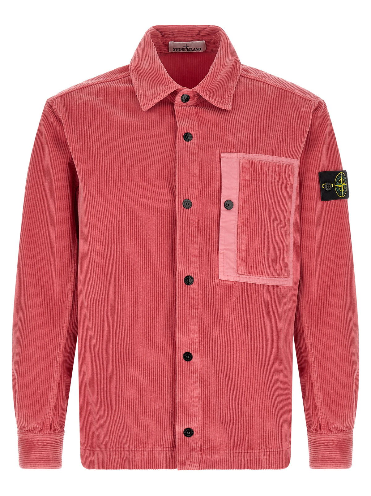 Stone Island Men's Cotton Corduroy Overshirt - Multicolor Pink Signature