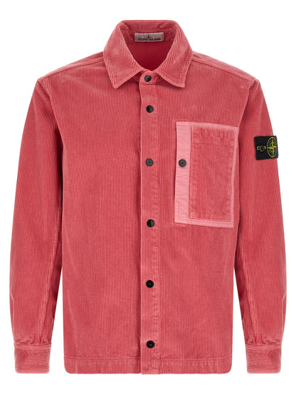 Stone Island Men's Cotton Corduroy Overshirt - Multicolor Pink Signature