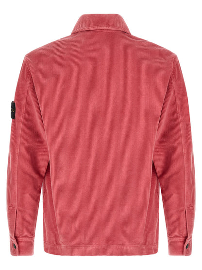 Stone Island Men's Cotton Corduroy Overshirt - Multicolor Pink Signature