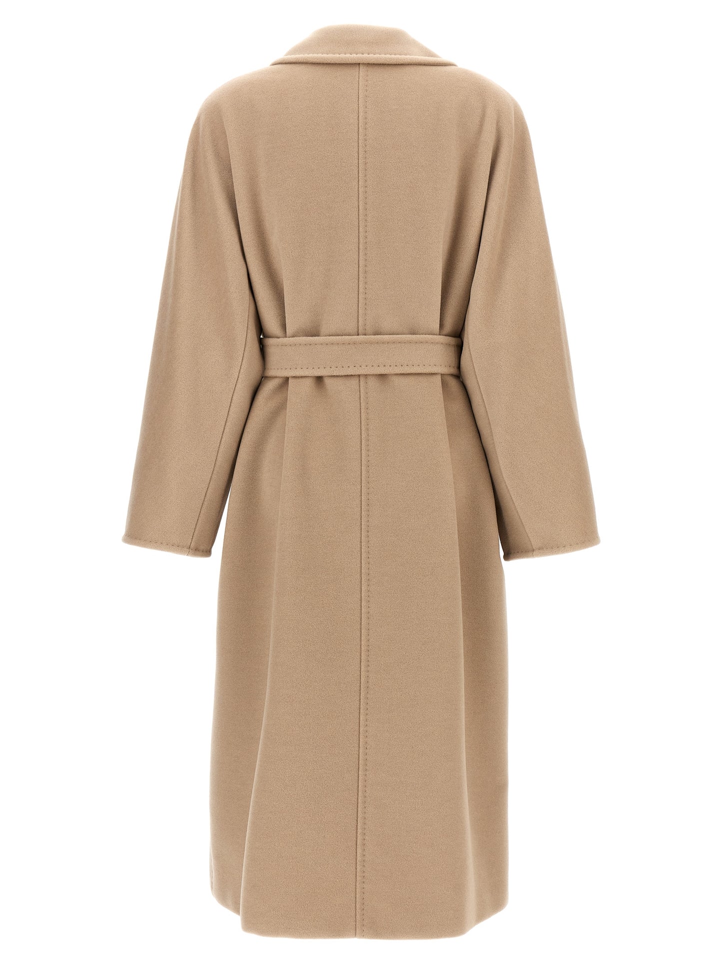 Overcoat by Max Mara for women in virgin cashmere wool beige, horn, jacquard & monogram showcases a enveloping silhouette, detailed with distinctive and a enveloping .