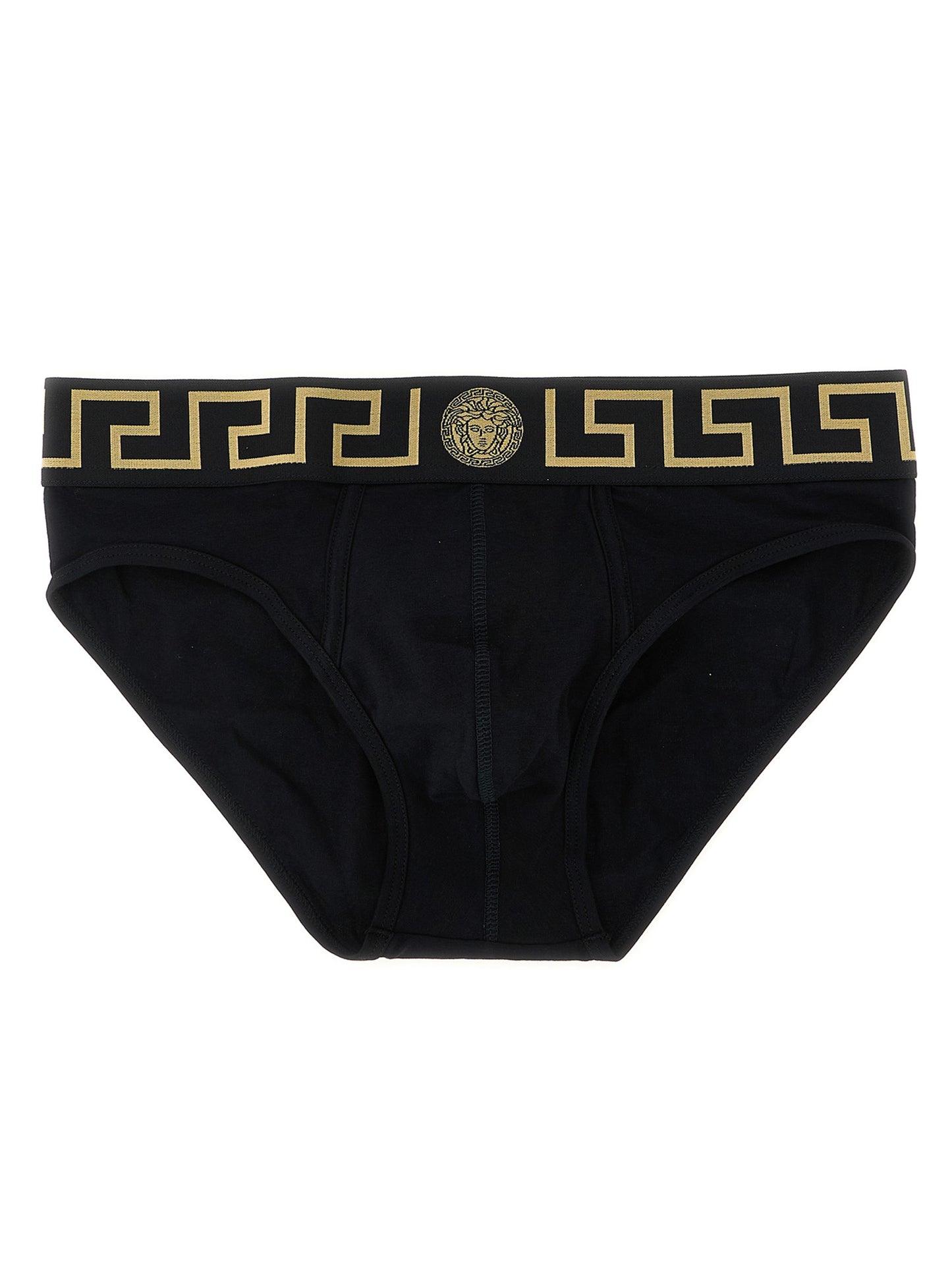 This Underwear Briefs by Versace for men in stretch organic cotton black & gold offers a understated fit, showcasing the understated aesthetic of the Medusa Men's Stretch Organic Cotton Underwear Briefs.