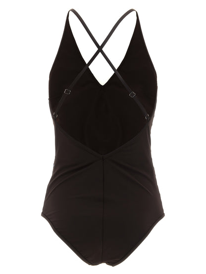 Brunello Cucinelli Women's Polyamide Sequins One-Piece Swimsuit - Brown Striped