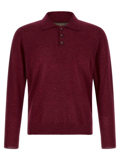 Polo Shirt by ZANONE for men in cashmere & polyamide bordeaux & burgundy showcases a enviable silhouette, featuring a refined and for a enviable finish.