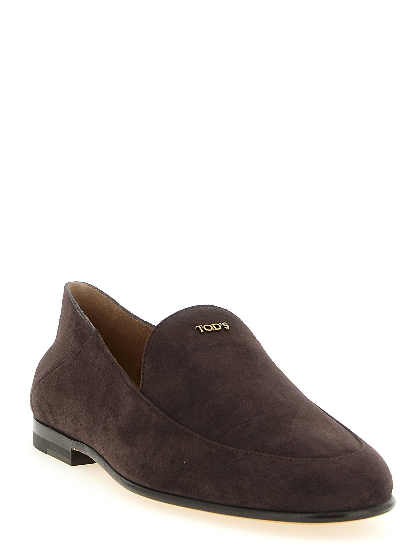 Flat Moccasin Moccasins Loafer Slip-On Slippers Shoes by Tod's for women in suede goatskin leather brown & gold features an dynamic silhouette from the Women's Suede Goatskin Leather Flat Moccasin Moccasins Loafer Slip-On Slippers Shoes collection, defined by a dynamic and flat for a dynamic look.