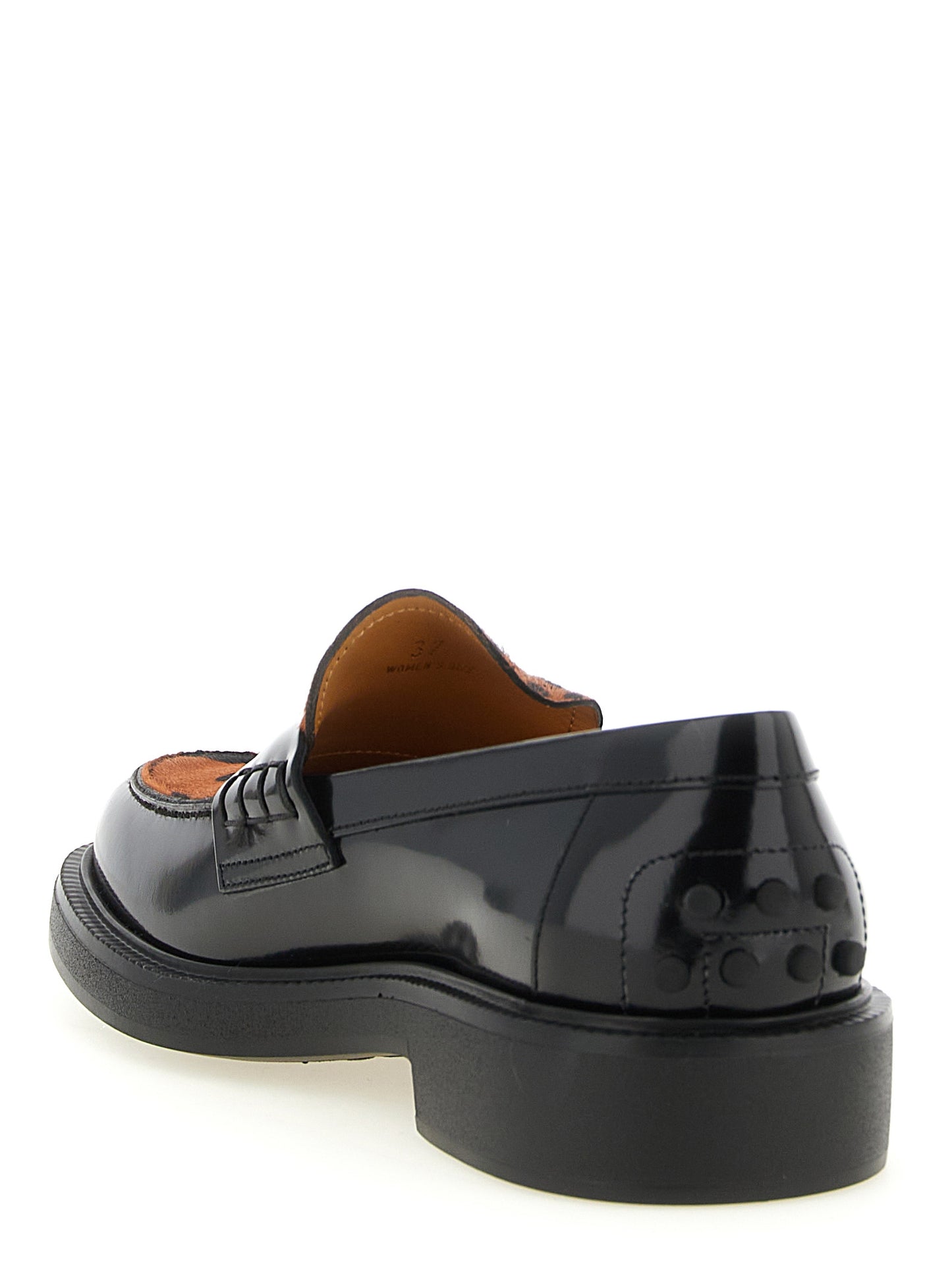 Flat Moccasin Moccasins Loafer Slip-On Shoes by Tod's for women in calfskin leather black, leopard-print, signature & print features an dynamic silhouette from the Gommini Pony Women's Calfskin Leather Flat Moccasin Moccasins Loafer Slip-On Shoes collection, defined by a dynamic and flat for a dynamic look.