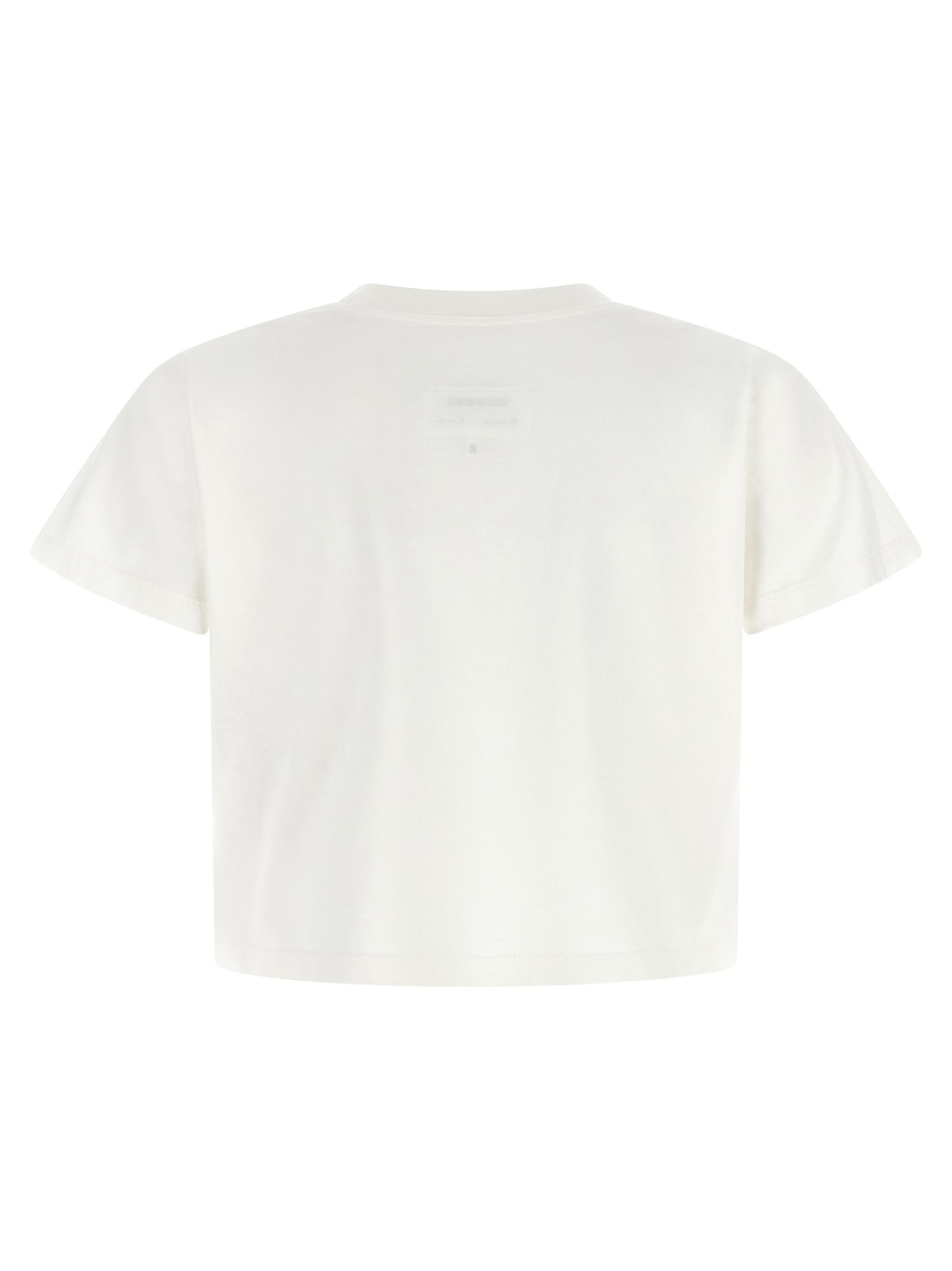 T-Shirt by MM6 Maison Margiela for women in cotton white, signature & print showcases a chic silhouette, artfully detailed with a chic and for a chic finish.