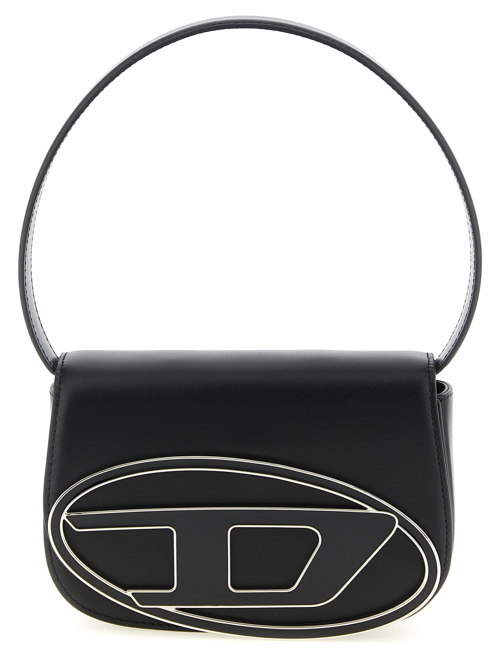 Shoulder Bag by Diesel for women in leather & metal black features a effortless sophistication silhouette, secured by a magnetic with ample and versatile shoulder-strap & handle for a effortless sophistication finish.