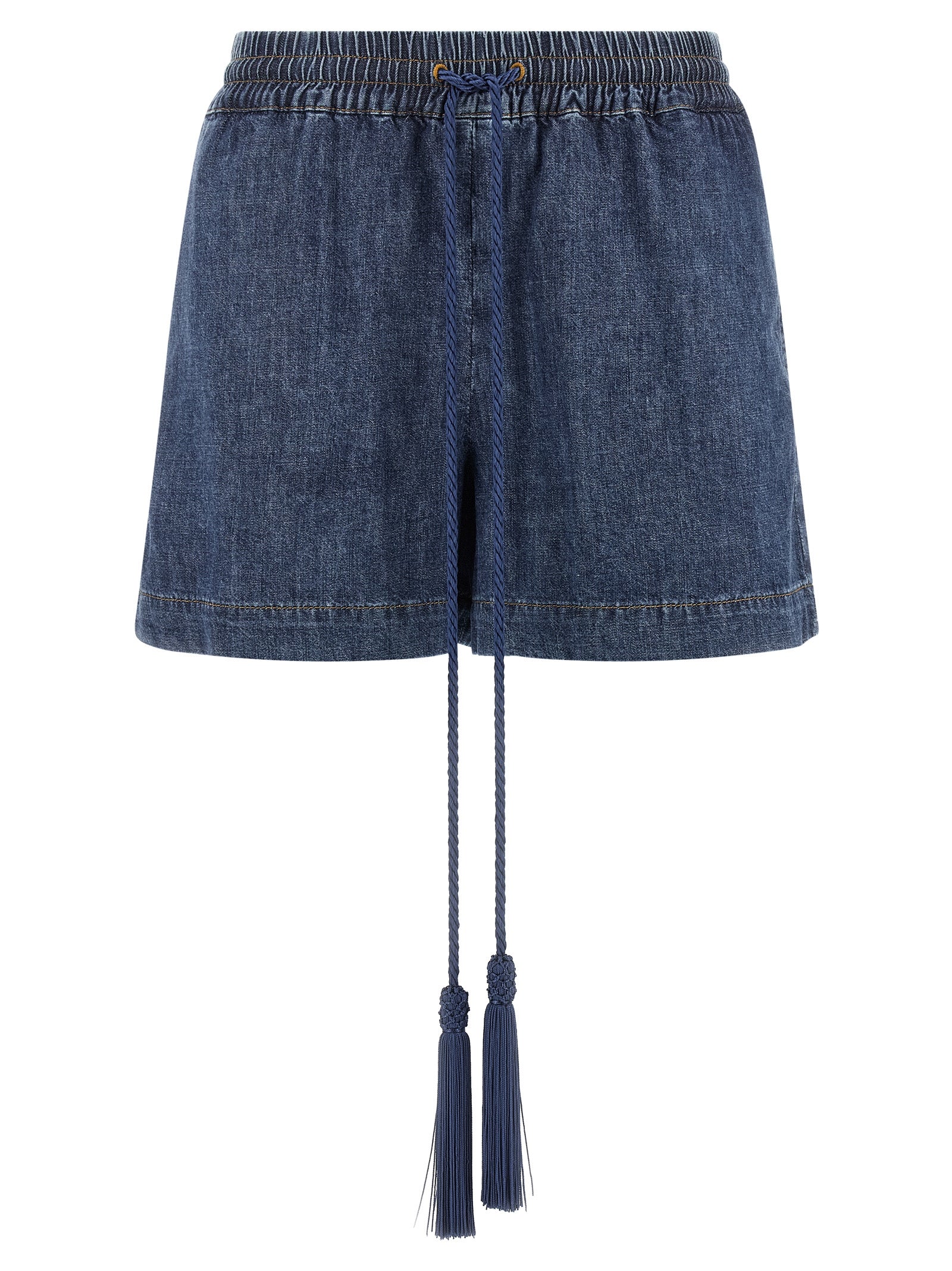 Denim Shorts by Valentino Garavani for women in denim cotton blue features an magnificent silhouette, showcasing a magnificent with a short and for a premium, sophisticated aesthetic.
