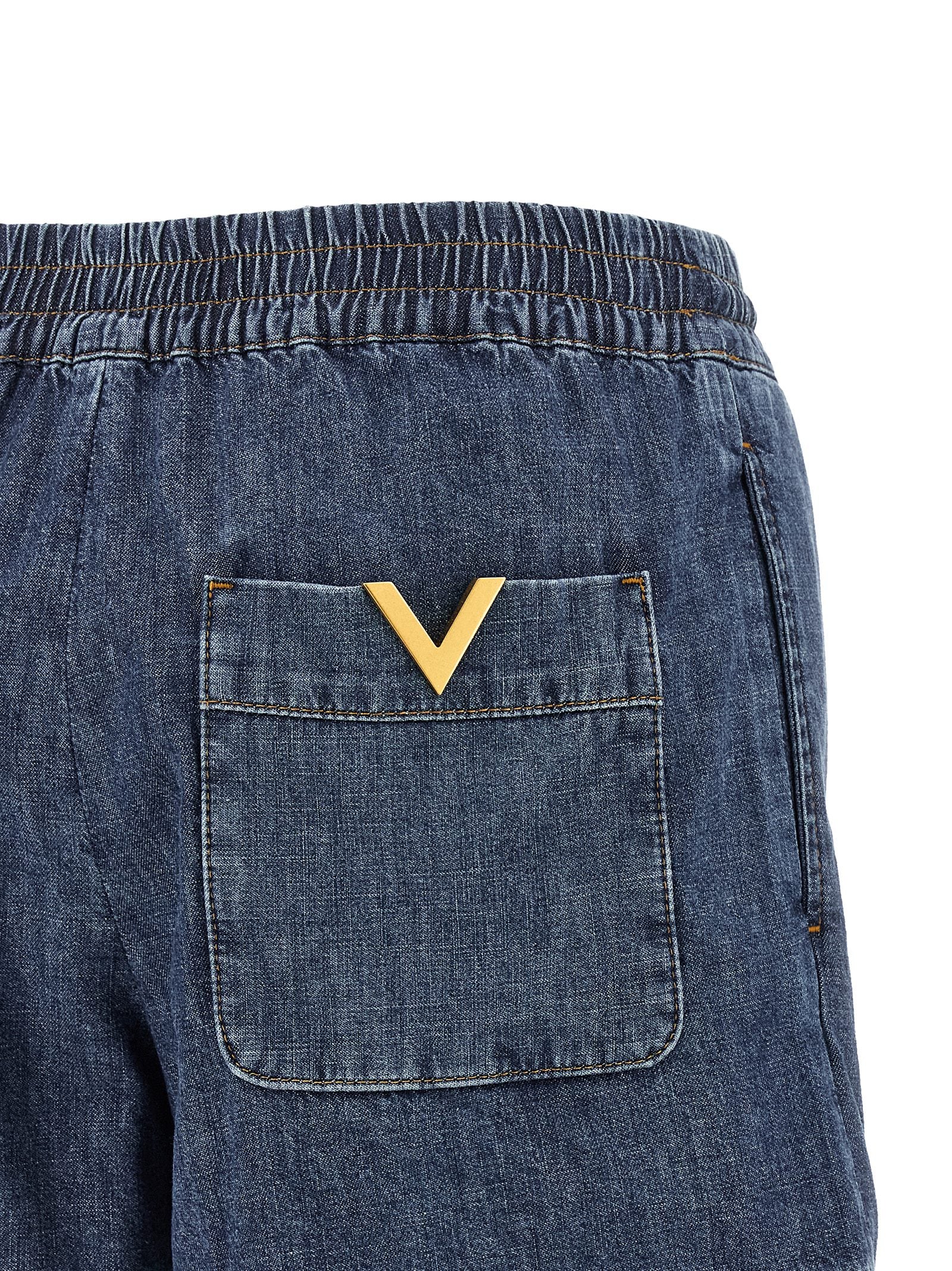 Denim Shorts by Valentino Garavani for women in denim cotton blue features an magnificent silhouette, showcasing a magnificent with a short and for a premium, sophisticated aesthetic.