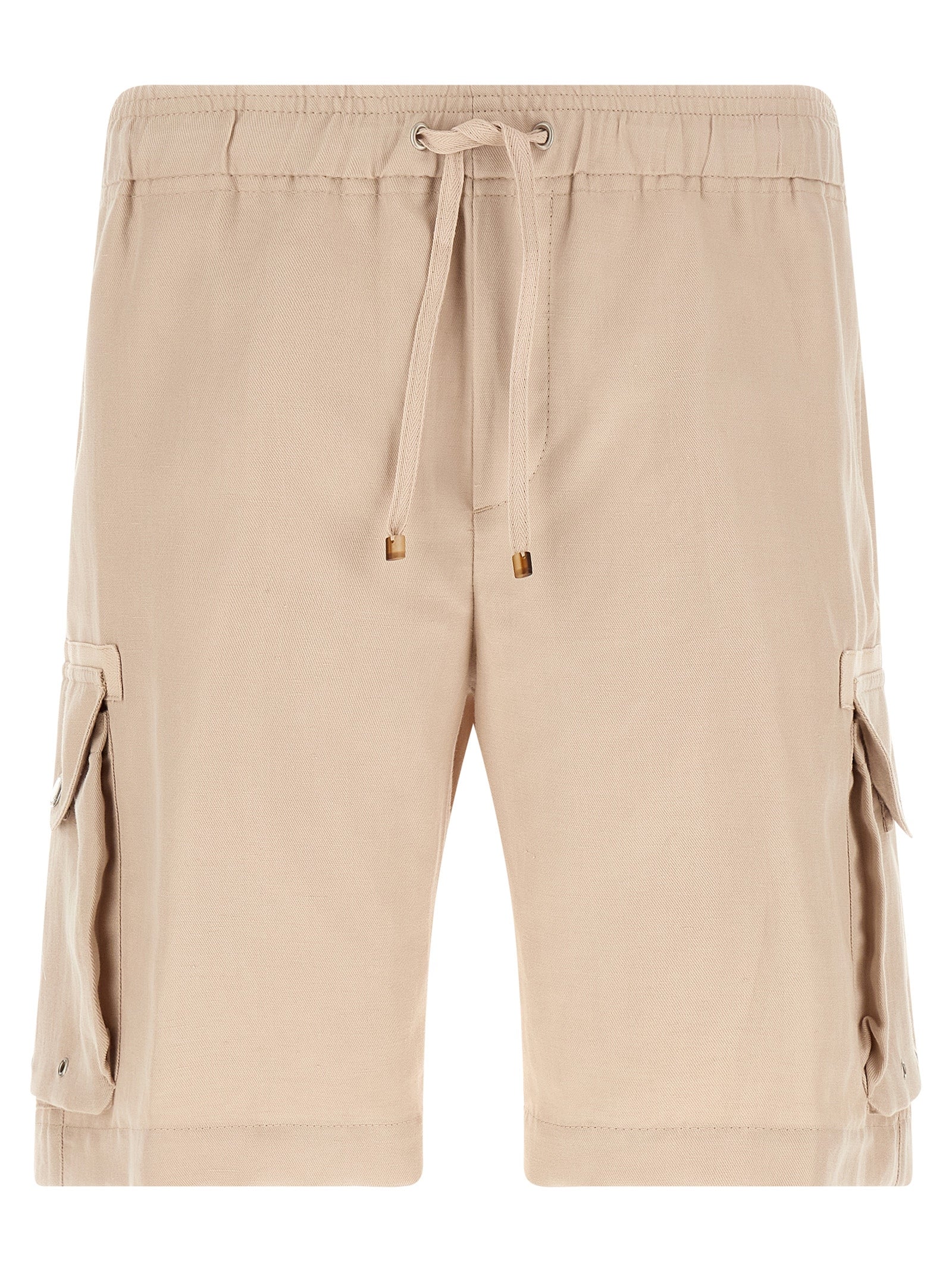 Bermuda Shorts by Brunello Cucinelli for men in linen cotton canvas beige features a eye catching and short with a eye catching .