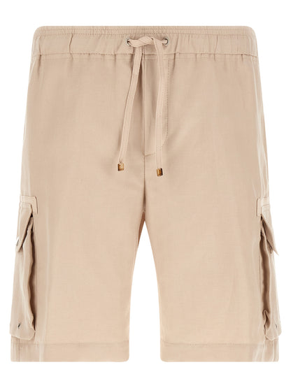 Bermuda Shorts by Brunello Cucinelli for men in linen cotton canvas beige features a eye catching and short with a eye catching .