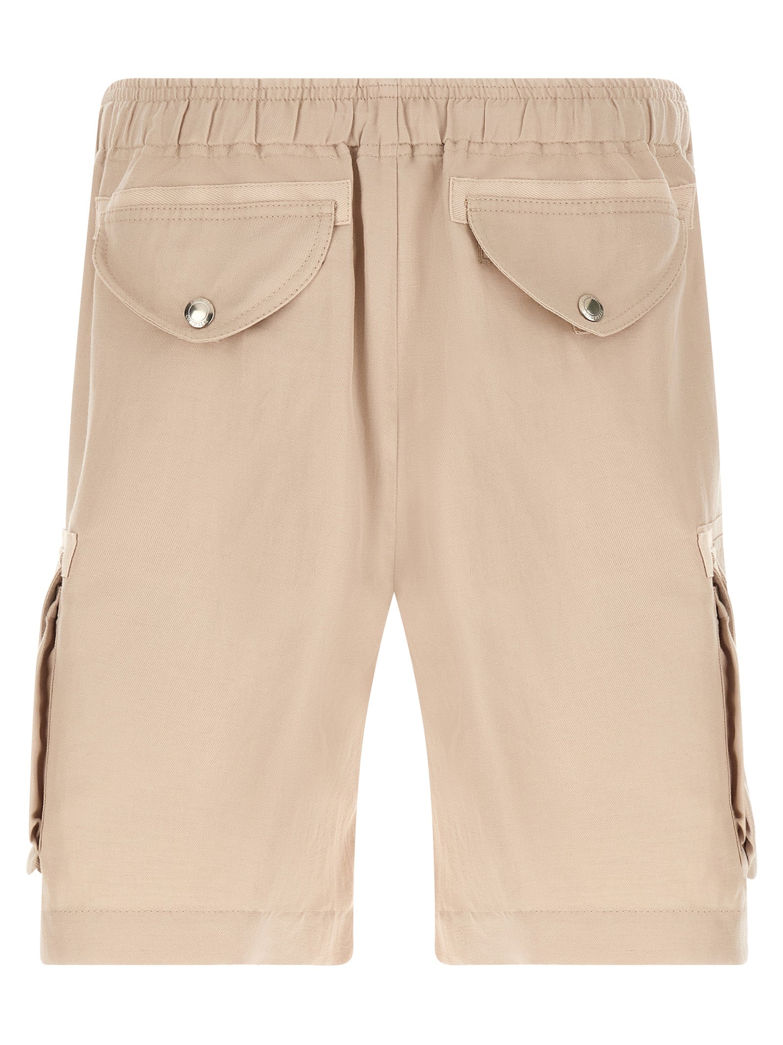 Bermuda Shorts by Brunello Cucinelli for men in linen cotton canvas beige presents a sleek silhouette, featuring a sleek with a refined short and a sophisticated .