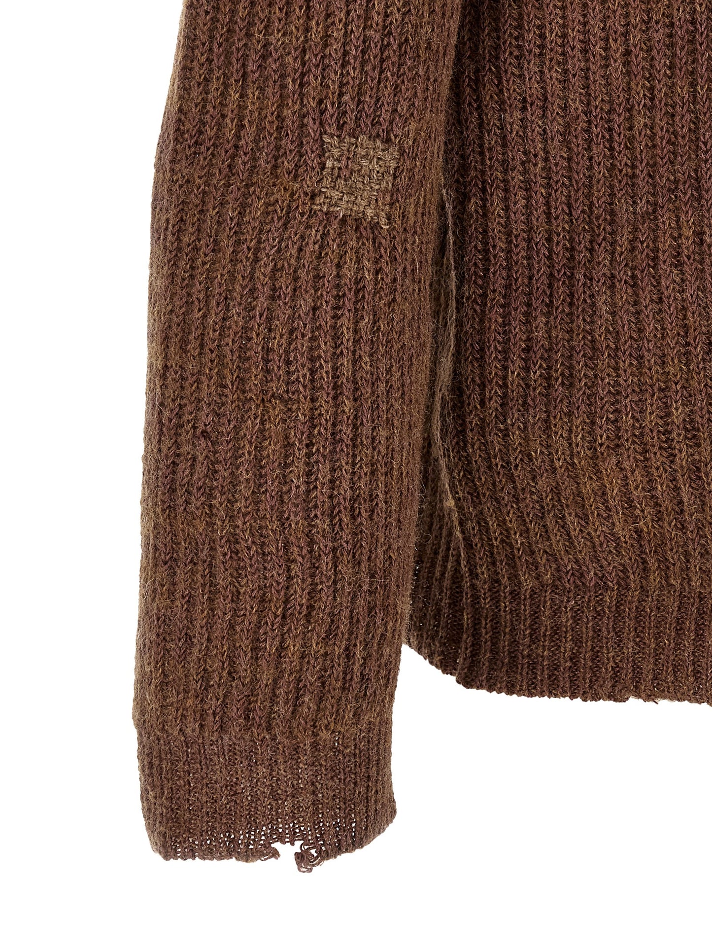 Cardigan by Maison Margiela for men in linen & wool brown features an crisp silhouette, showcasing a sophisticated and detail for a truly crisp finish.