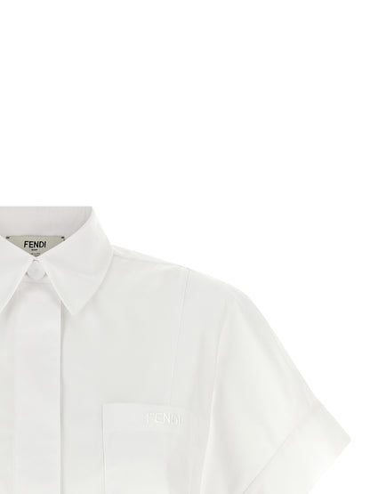 Fendi White Cotton Blouse