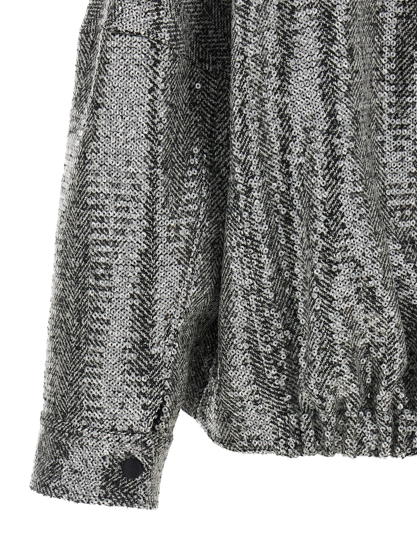 Bomber Jacket by PINKO for women in poly cotton viscose wool sequins black, silver, patterned & herringbone features an contemporary silhouette, showcasing a sophisticated and contemporary for a truly refined look.