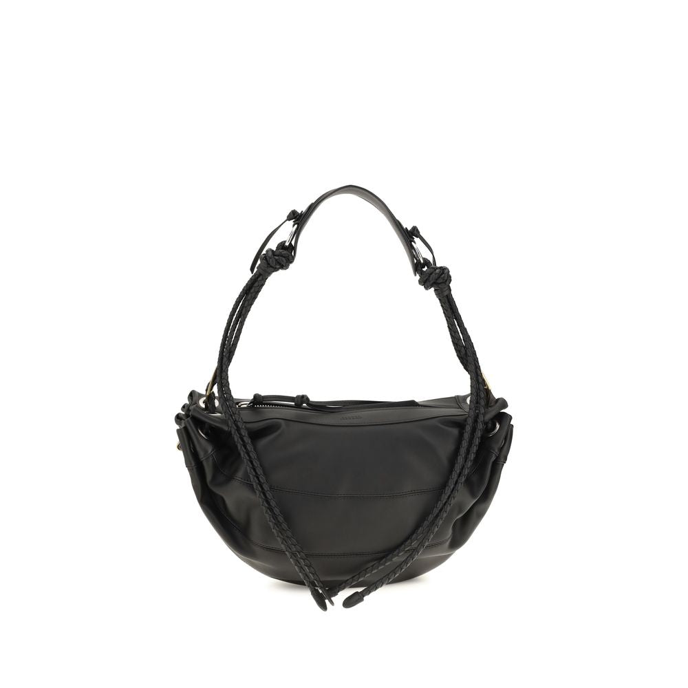 Shoulder Bag by Isabel Marant for women in lambskin leather black showcases a enviable silhouette, artfully detailed with a secure zipper, organized cardholder, and versatile shoulder-strap, adjustable-strap & handle for a enviable look.