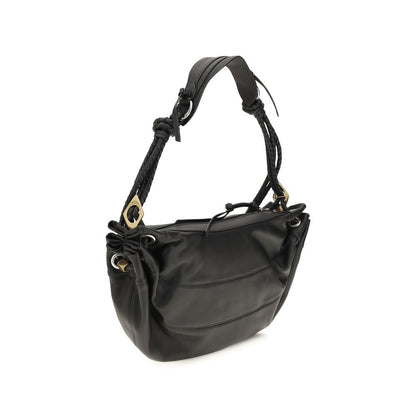 Shoulder Bag by Isabel Marant for women in lambskin leather black presents a versatile silhouette, showcasing a secure zipper and versatile cardholder with versatile shoulder-strap, adjustable-strap & handle for a sophisticated look.