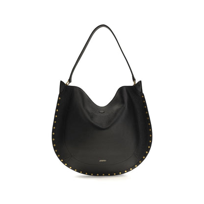 Shoulder Pouch Hobo Bag by Isabel Marant for women in bos taurus calfskin leather black, gold & signature features a enviable silhouette, showcasing a secure zipper & magnetic, ample , and enviable shoulder-strap & handle for a enviable finish.