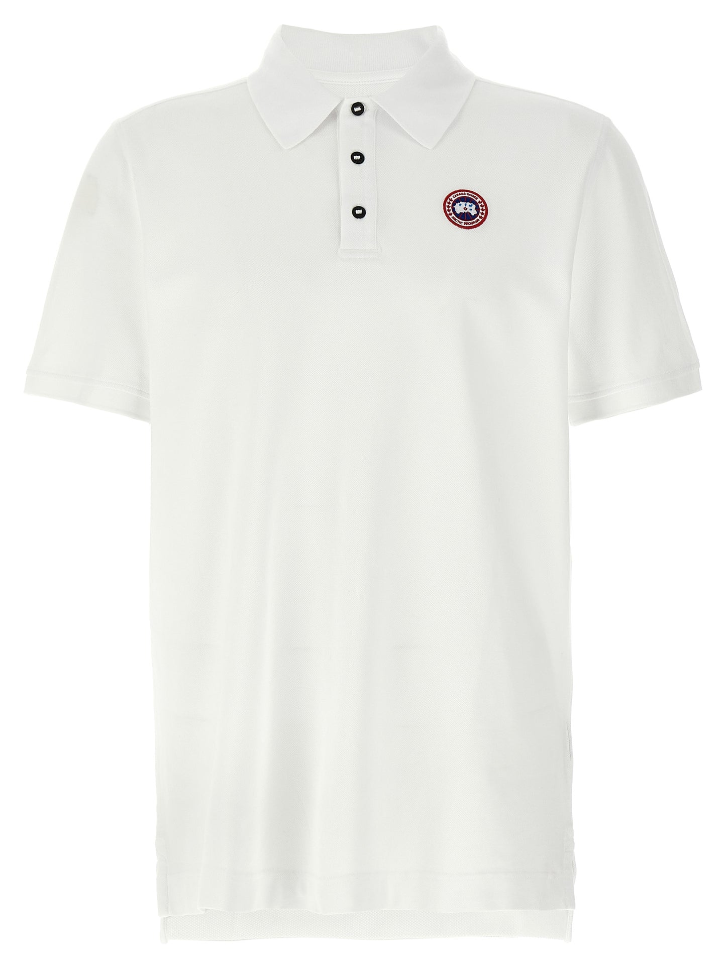 Polo Shirt by Canada Goose for men in cotton white presents a crisp silhouette, artfully detailed with a crisp short-sleeve and crisp .