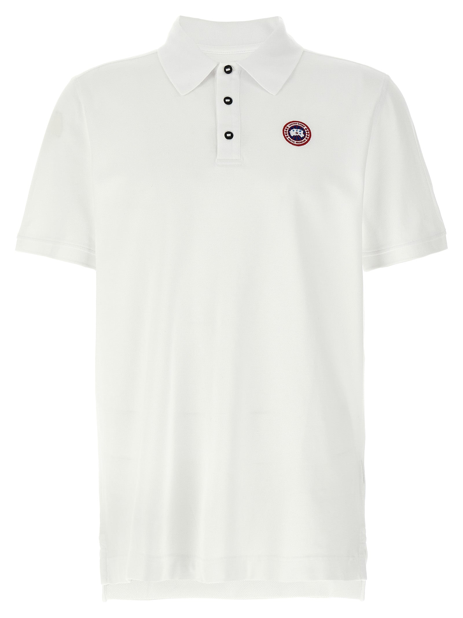 Polo Shirt by Canada Goose for men in cotton white presents a crisp silhouette, artfully detailed with a crisp short-sleeve and crisp .