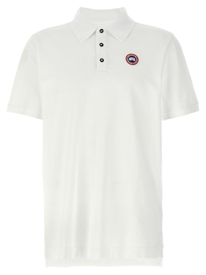 Polo Shirt by Canada Goose for men in cotton white presents a crisp silhouette, artfully detailed with a crisp short-sleeve and crisp .