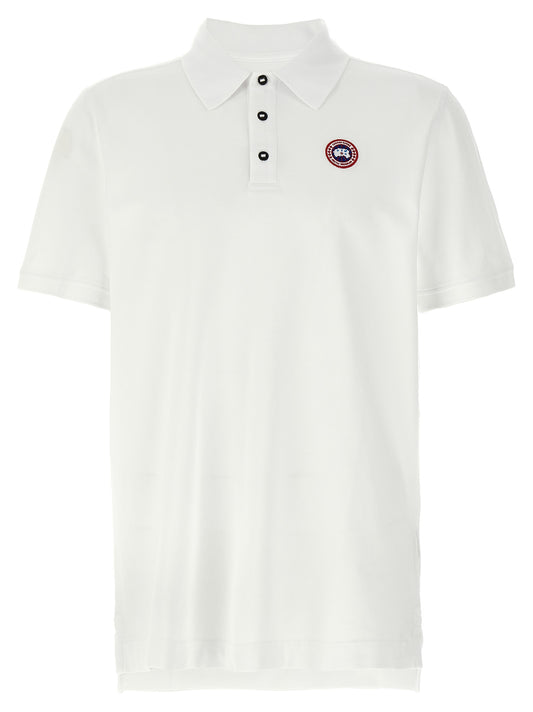 Polo Shirt by Canada Goose for men in cotton white presents a crisp silhouette, artfully detailed with a crisp short-sleeve and crisp .