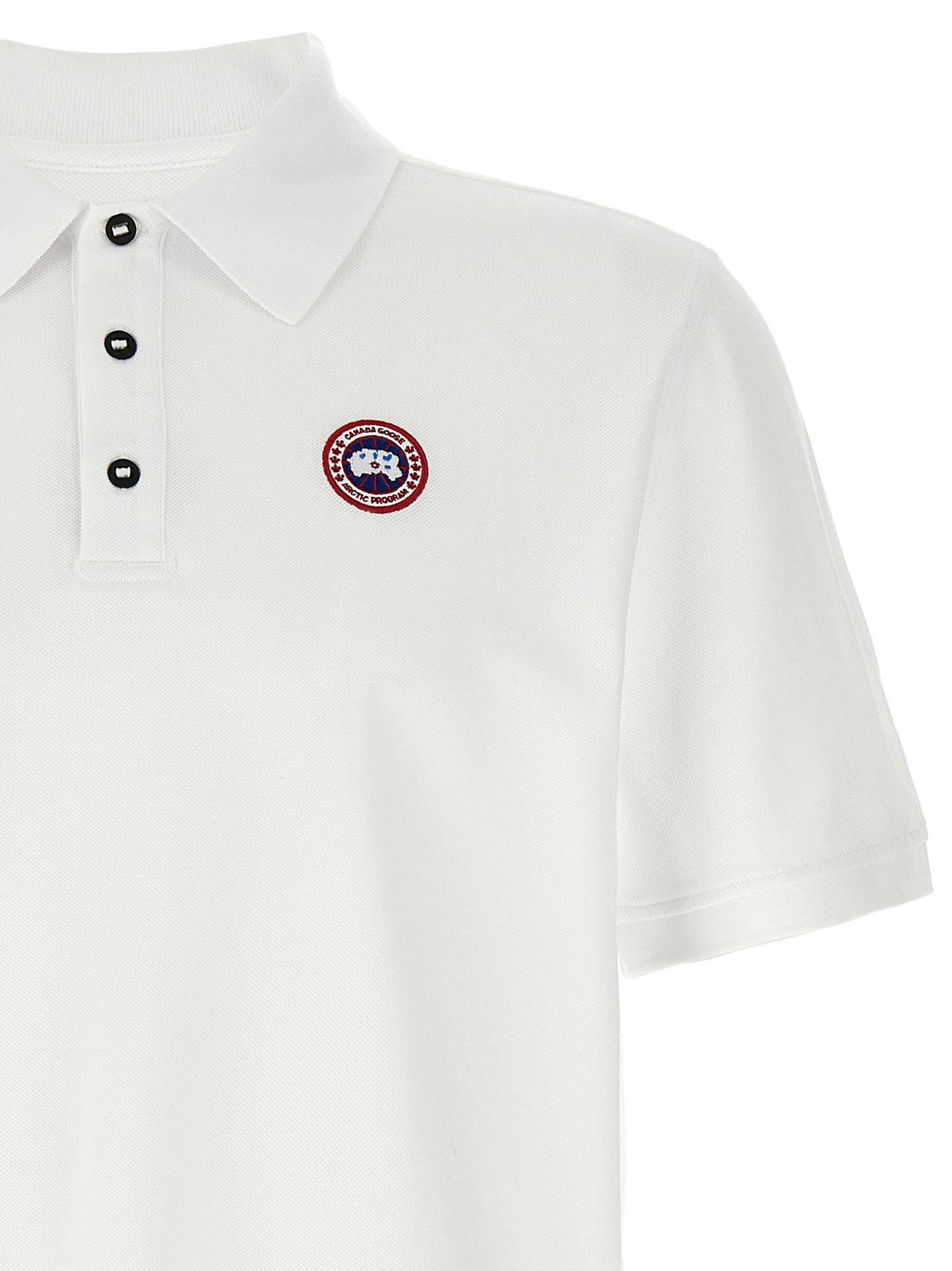 Polo Shirt by Canada Goose for men in cotton white presents a crisp silhouette, artfully detailed with a crisp and crisp .