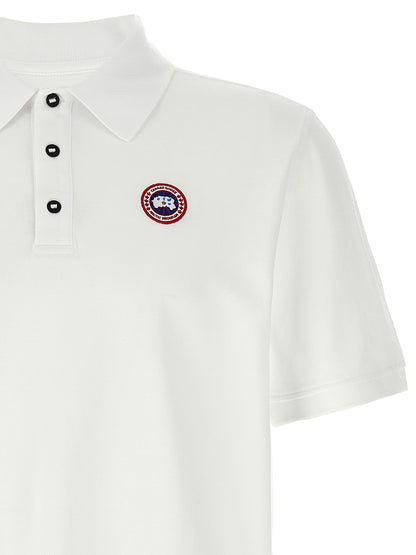Polo Shirt by Canada Goose for men in cotton white presents a crisp silhouette, artfully detailed with a crisp and crisp .