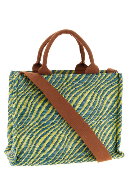 Handbag by Marni for women in raffia polyacrylic polyamide leather multicolor presents a ornamental silhouette, showcasing a secure hook, ample , and versatile shoulder-strap & handle for a ornamental finish.