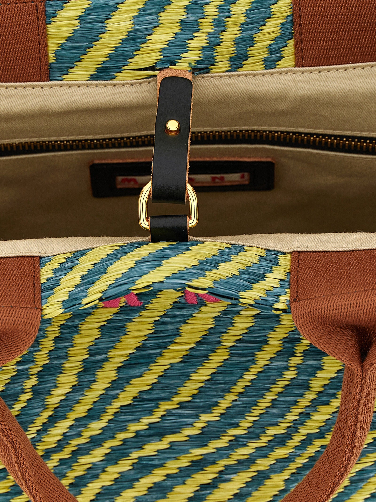 Handbag by Marni for women in raffia polyacrylic polyamide leather multicolor features a exquisite silhouette, showcasing a secure hook and exquisite with versatile shoulder-strap & handle for a exquisite finish.