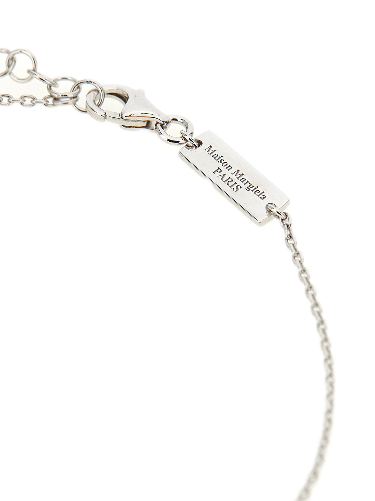 Necklace by Maison Margiela for men in wool silver, showcasing a exquisite chain pendant statement necklace design that perfectly embodies the exquisite elegance of the Men's Silver Necklace collection.