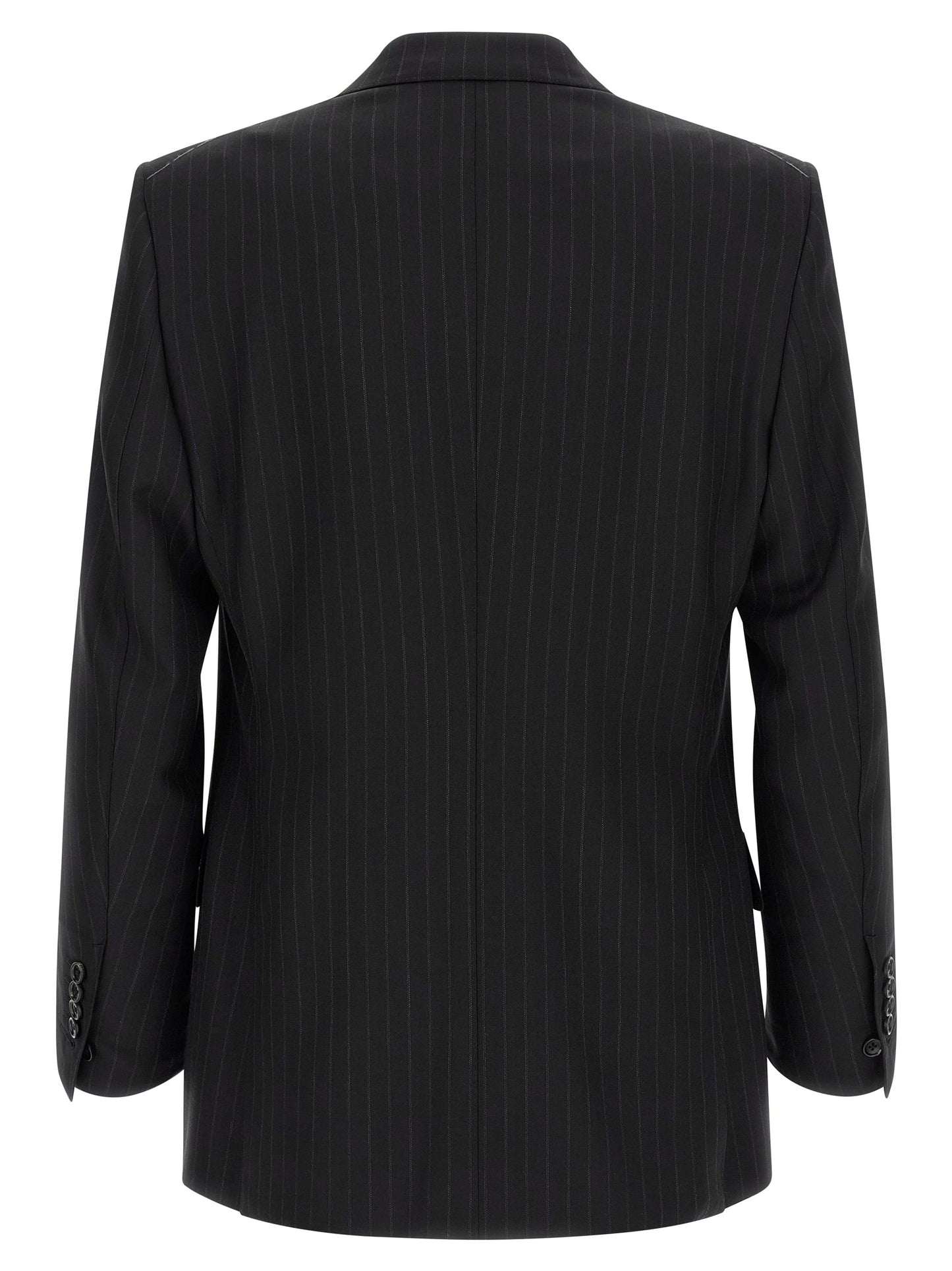 This Pant Suit by Tom Ford for men in wool black, pinstripe & striped presents a discerning silhouette, featuring a sophisticated and a discerning straight-leg for a refined and polished look.