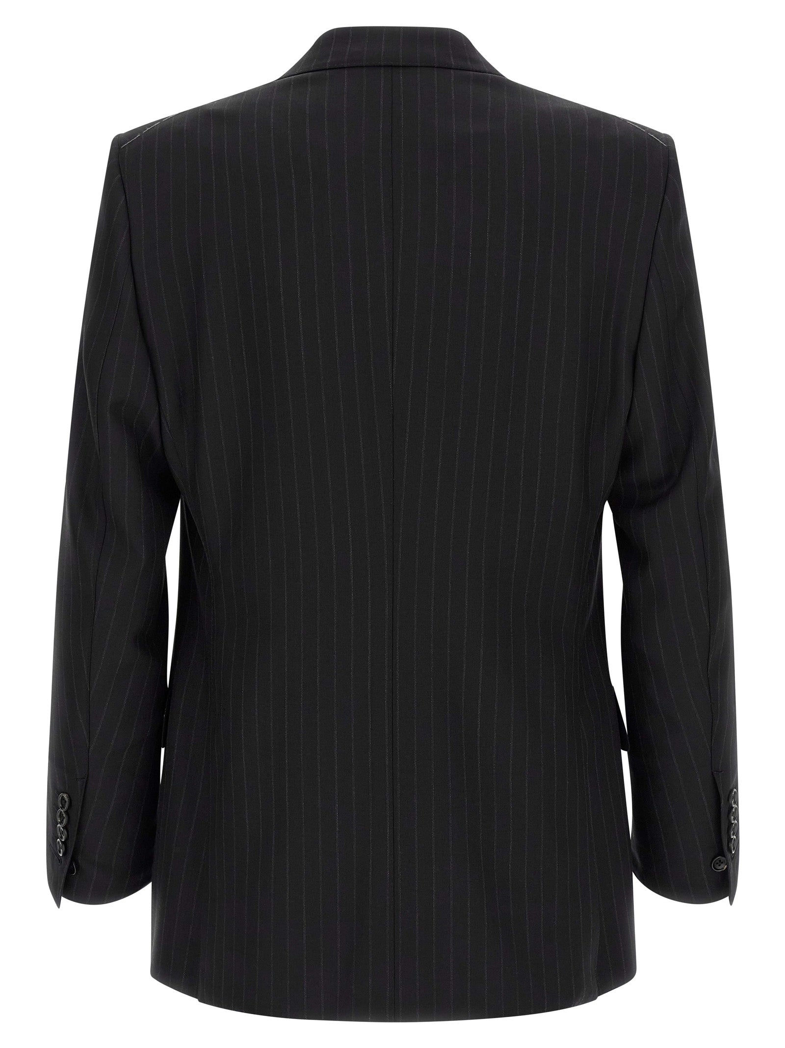 This Pant Suit by Tom Ford for men in wool black, pinstripe & striped presents a discerning silhouette, featuring a sophisticated and a discerning straight-leg for a refined and polished look.
