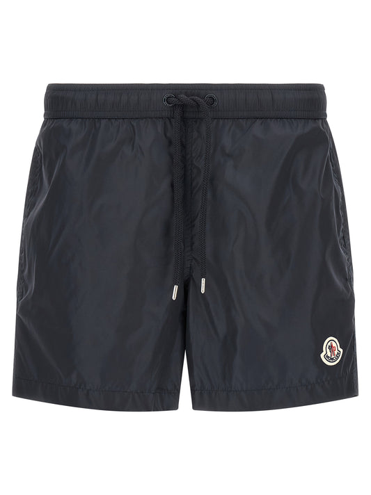 Cargo Shorts by Moncler for men in polyamide canvas blue, featuring a summer chic design with a summer chic long short and .