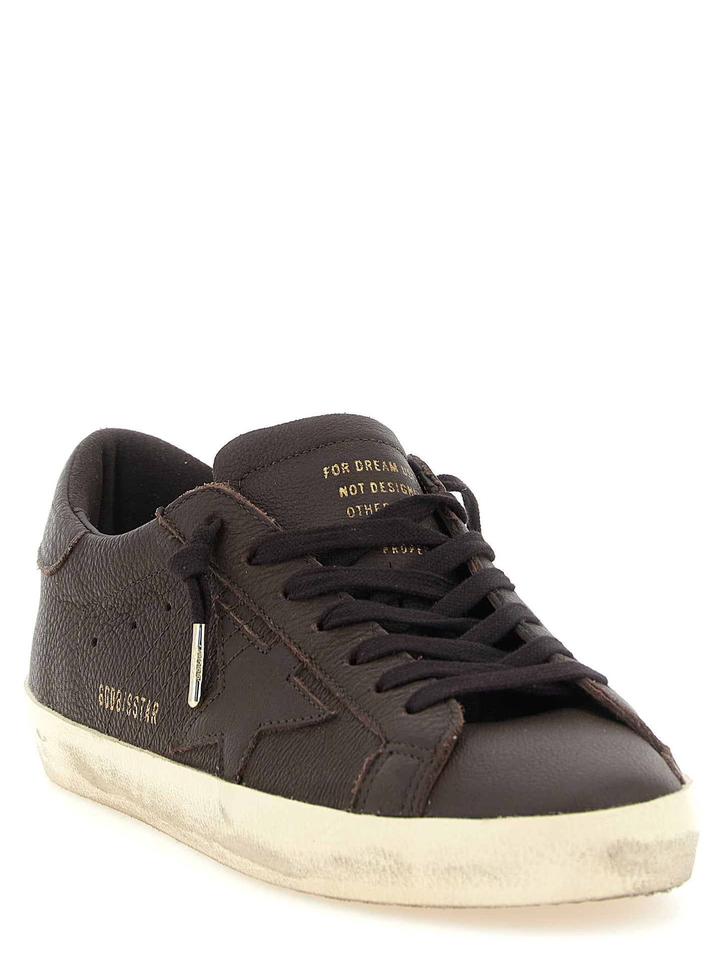 Sneakers by Golden Goose for men in cowhide leather brown, gold & signature presents a on trend silhouette from the Star Men's Low Top Cowhide Leather Sneakers collection, showcasing a on trend low-top style for an elevated aesthetic.